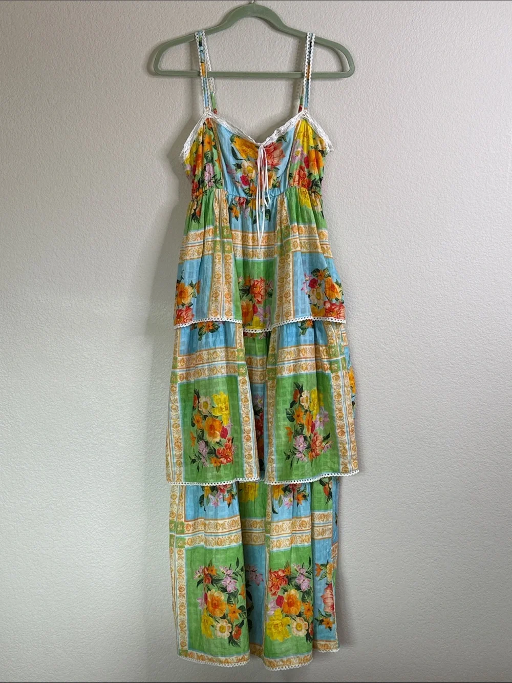 Show Me Your Mumu Peyton tiered floral maxi dress women’s L NWT - Picture 2 of 7
